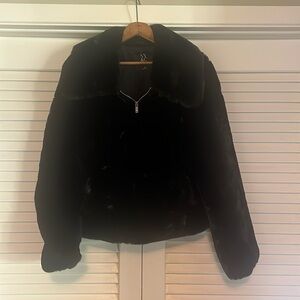 New beautiful plush black short jacket Size M